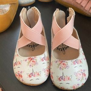 Unicorn ballet flats  3-6 months